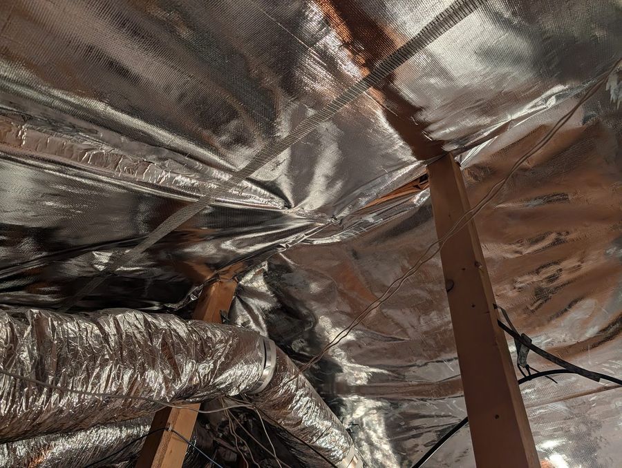 Radiant barrier installed in a DFW attic