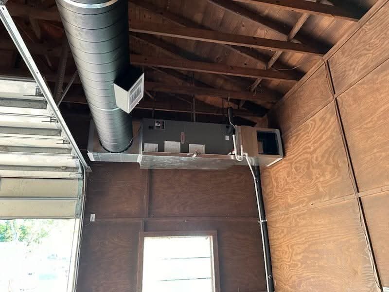 HVAC air handler and ductwork installed by Dad's Home Services